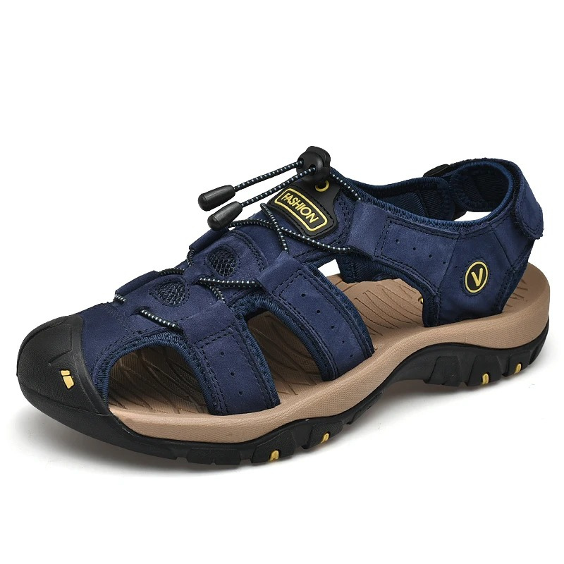 SandalFit Men's Sport Sandals Closed Toe Genuine Leather