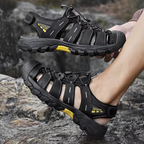 SandalFit Men's Sport Sandals Closed Toe Waterproof Leather