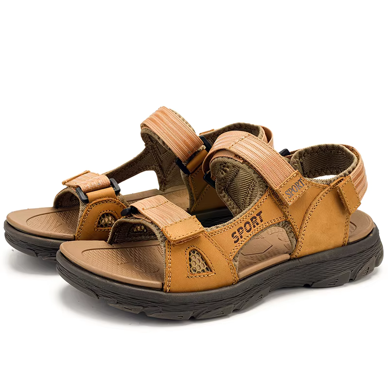 SandalFit Men's Sport Sandals Open Toe Lightweight Leather