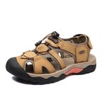 SandalFit Men's Sport Sandals Closed Toe Genuine Leather Big Size