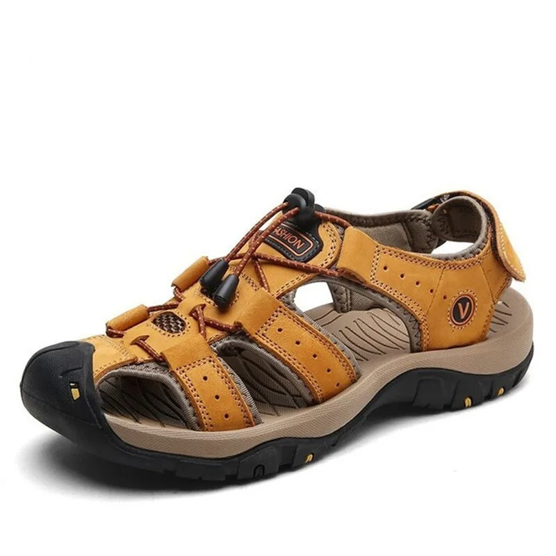 SandalFit Men's Sport Sandals Closed Toe Genuine Leather