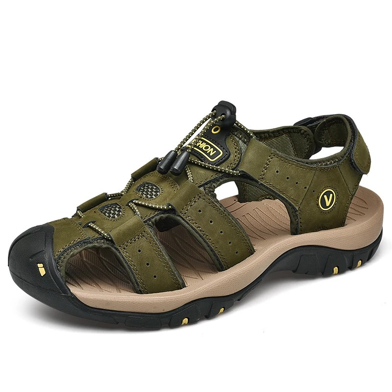 SandalFit Men's Sport Sandals Closed Toe Genuine Leather