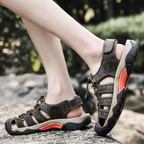 SandalFit Men's Sport Sandals Closed Toe Soft Leather Comfort