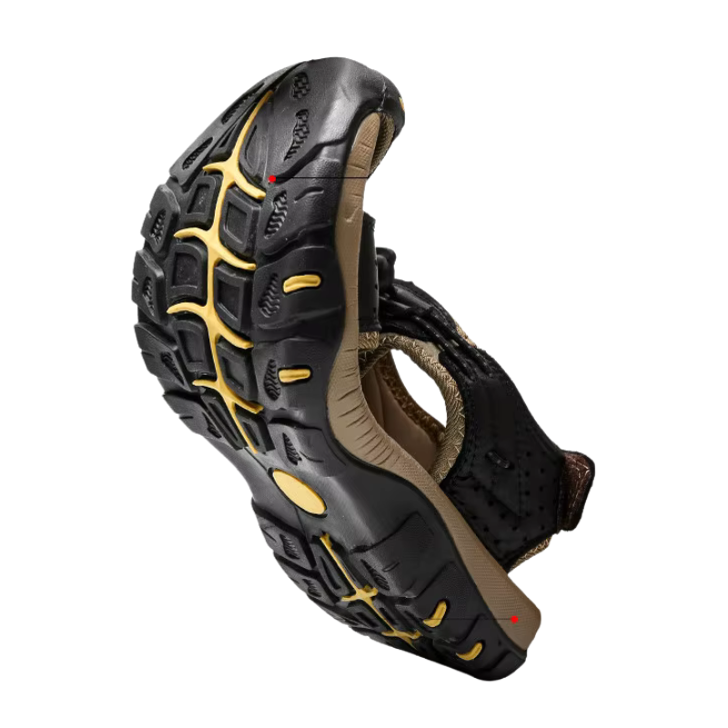 SandalFit Men's Sport Sandals Closed Toe Leather Beach Comfort