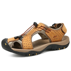 SandalFit Men's Sport Sandals Closed Toe Leather Beach Comfort