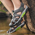 SandalFit Men's Sport Sandals Closed Toe Genuine Leather Big Size