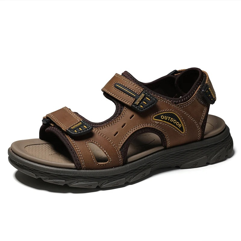 SandalFit Men's Sport Sandals Open Toe Leather Wading Comfort
