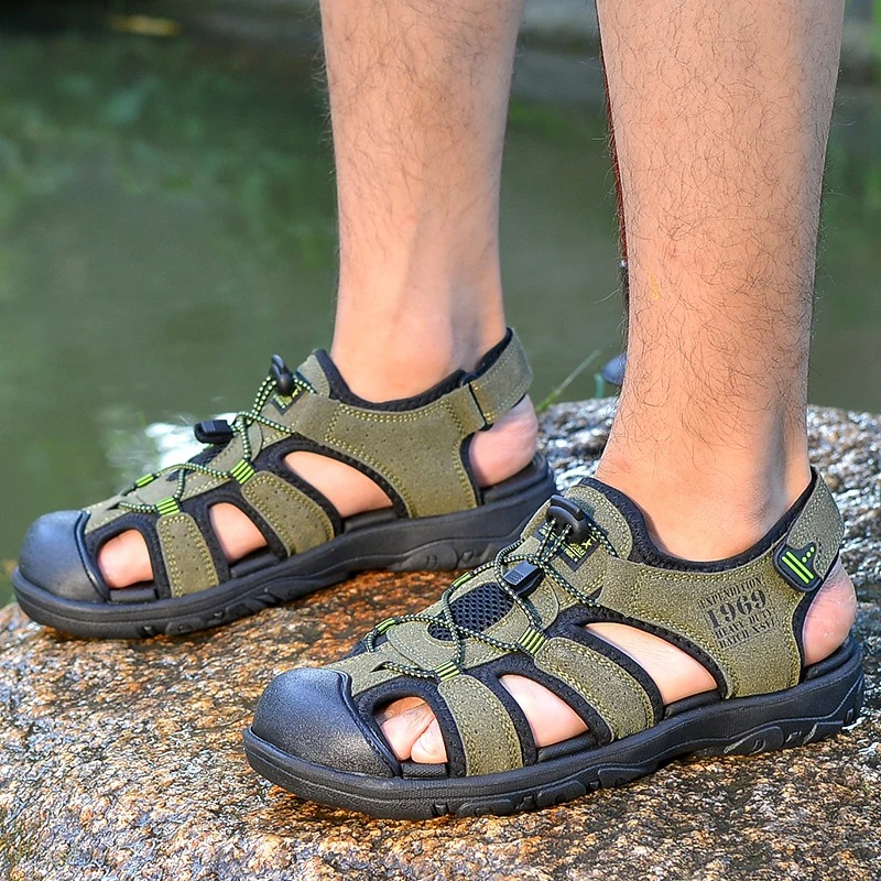 SandalFit Men's Sport Sandals Closed Toe Soft Comfort