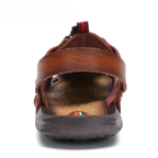 SandalFit Men's Sport Sandals Closed Toe Soft Leather Leisure