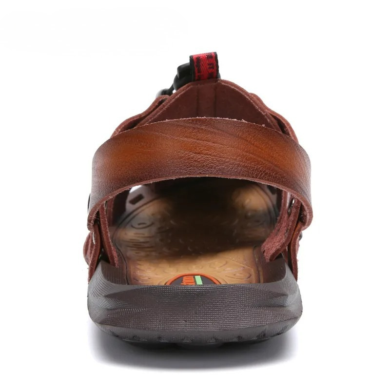 SandalFit Men's Sport Sandals Closed Toe Soft Leather Leisure