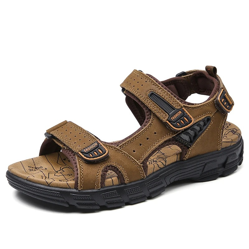 SandalFit Men's Sport Sandals Open Toe Classic Leather Lightweight
