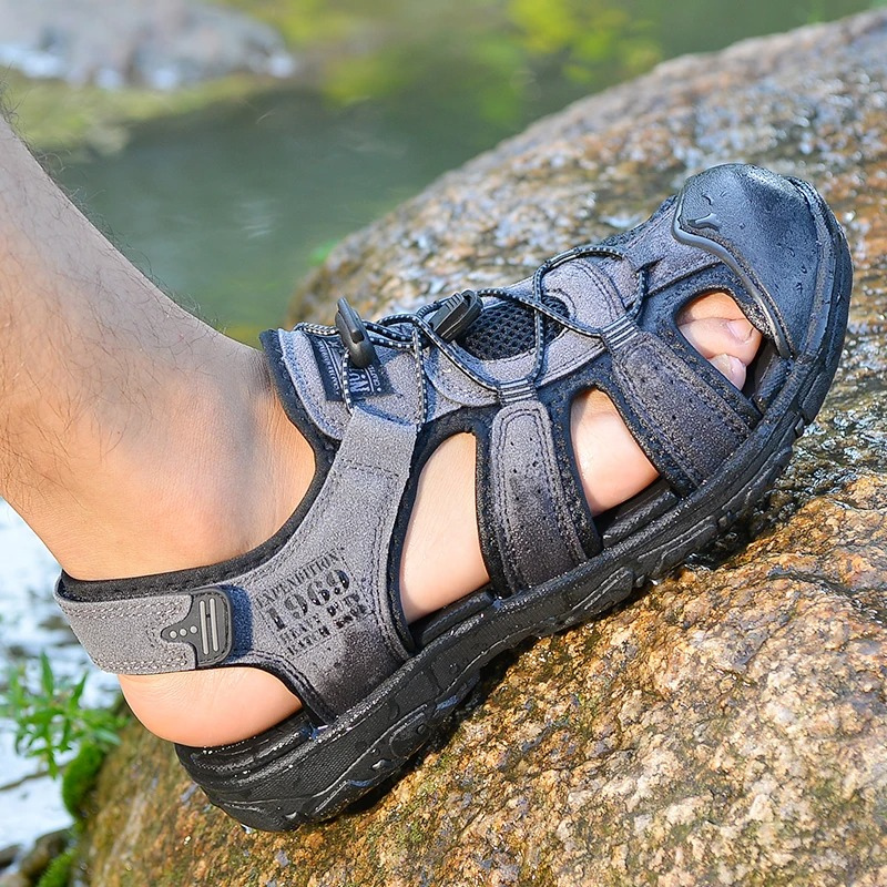 SandalFit Men's Sport Sandals Closed Toe Soft Comfort