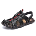 SandalFit Men's Sport Sandals Closed Toe Soft Leather Leisure