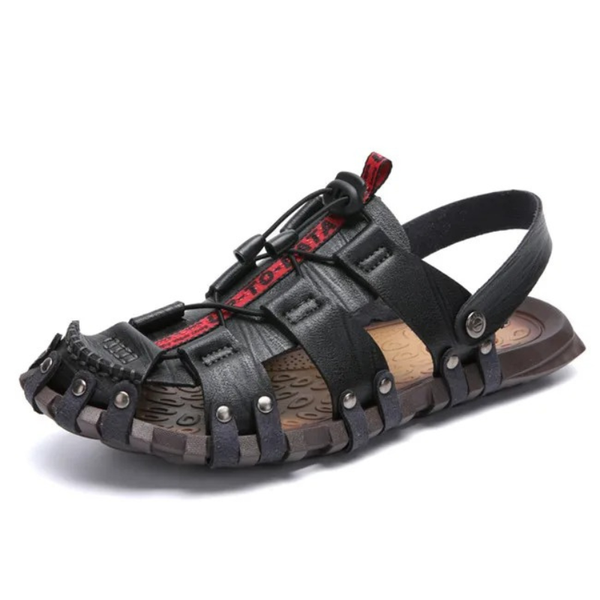 SandalFit Men's Sport Sandals Closed Toe Soft Leather Leisure