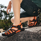 SandalFit Men's Sport Sandals Closed Toe Breathable Soft Leather