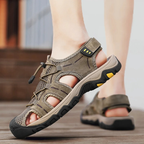 SandalFit Men's Sport Sandals Closed Toe Lightweight Leather
