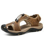 SandalFit Men's Sport Sandals Closed Toe Leather Beach Comfort