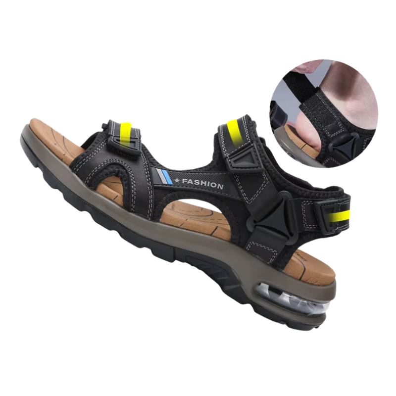 SandalFit Men's Sport Sandals Open Toe Genuine Leather Comfort