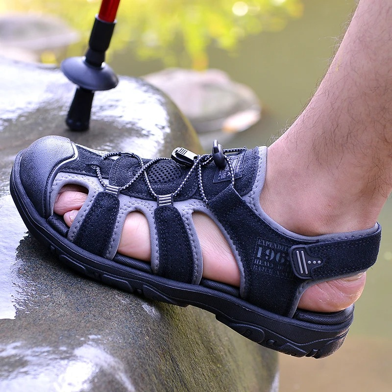 SandalFit Men's Sport Sandals Closed Toe Soft Comfort