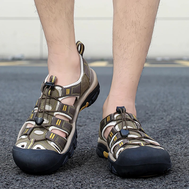 SandalFit Men's Sport Sandals Closed Toe Non-Slip Wading
