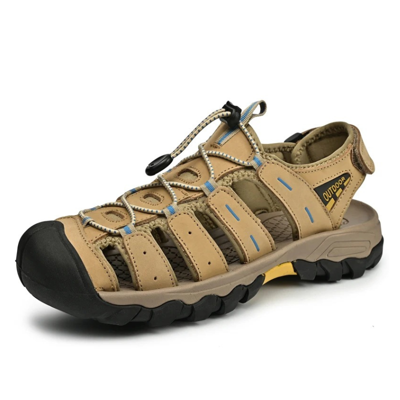 SandalFit Men's Sport Sandals Closed Toe Waterproof Leather