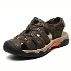 SandalFit Men's Sport Sandals Closed Toe Soft Leather Comfort