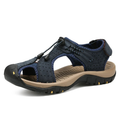 SandalFit Men's Sport Sandals Closed Toe Leather Beach Comfort