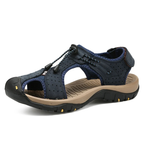 SandalFit Men's Sport Sandals Closed Toe Leather Beach Comfort