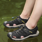 SandalFit Men's Sport Sandals Closed Toe Handmade Leather Non-Slip