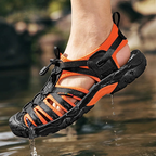 SandalFit Men's Sport Sandals Closed Toe Breathable Soft Leather