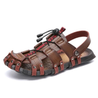 SandalFit Men's Sport Sandals Closed Toe Soft Leather Leisure