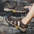 SandalFit Men's Sport Sandals Closed Toe Waterproof Leather