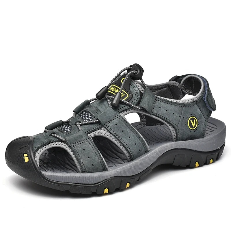 SandalFit Men's Sport Sandals Closed Toe Genuine Leather
