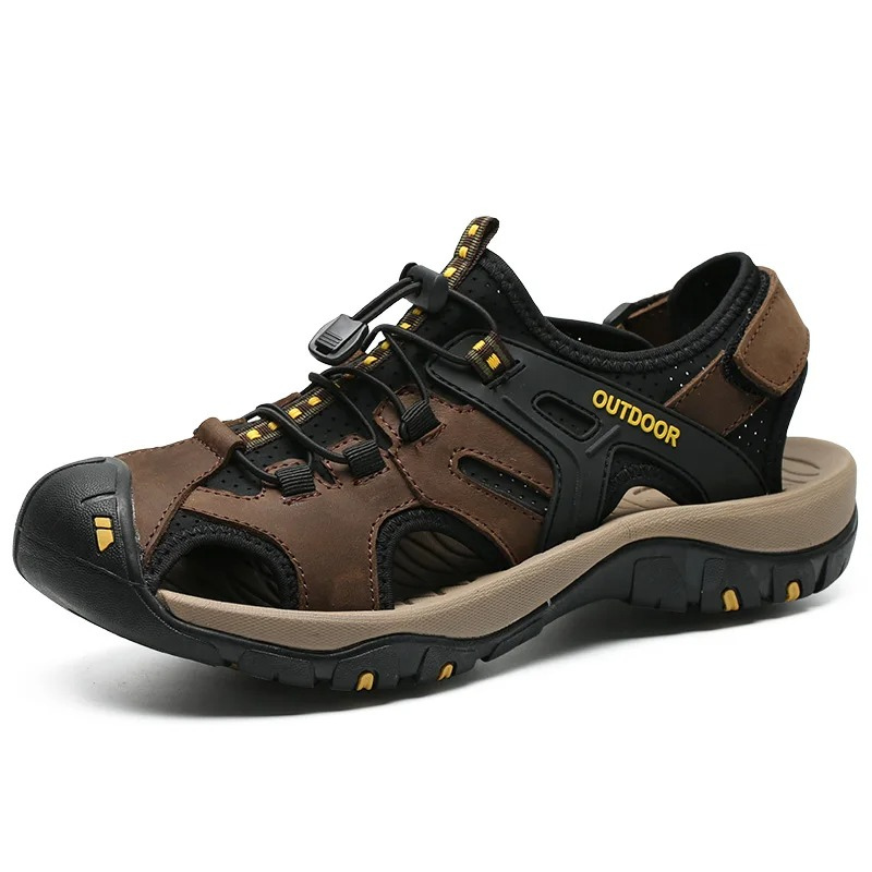 SandalFit Men's Sport Sandals Closed Toe Handmade Leather Non-Slip