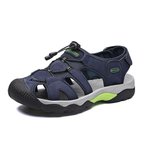 SandalFit Men's Sport Sandals Closed Toe Genuine Leather Big Size