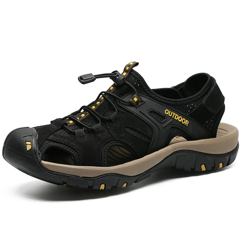 SandalFit Men's Sport Sandals Closed Toe Handmade Leather Non-Slip