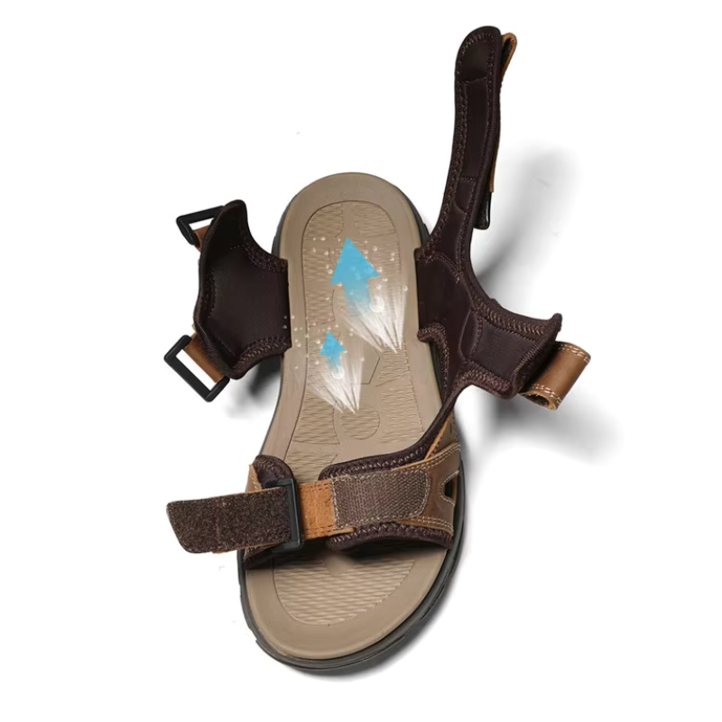 SandalFit Men's Sport Sandals Open Toe Leather Wading Comfort