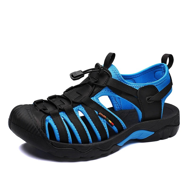 SandalFit Men's Sport Sandals Closed Toe Breathable Soft Leather
