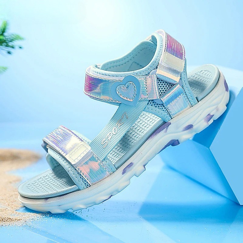 Girls’ Princess Sandals – Breathable Anti-Slip Open-Toe Shoes