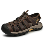 SandalFit Men's Sport Sandals Closed Toe Waterproof Leather