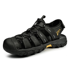 SandalFit Men's Sport Sandals Closed Toe Waterproof Leather