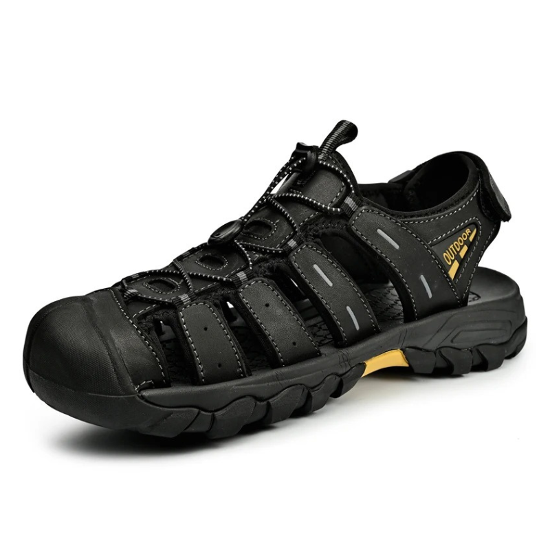 SandalFit Men's Sport Sandals Closed Toe Waterproof Leather