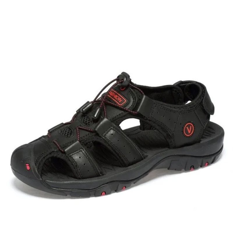 SandalFit Men's Sport Sandals Closed Toe Genuine Leather