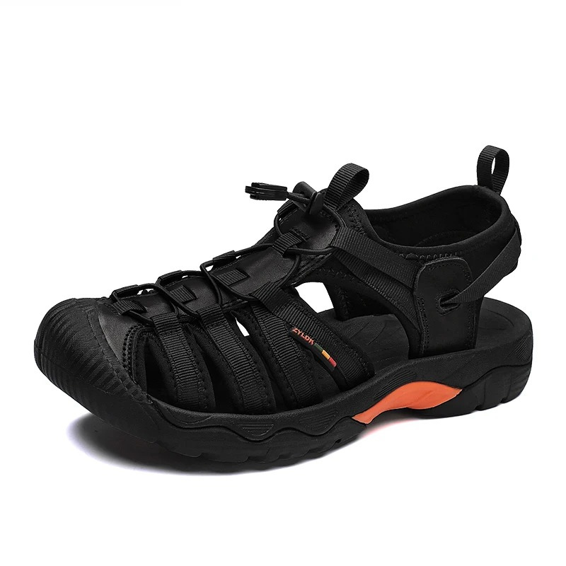 SandalFit Men's Sport Sandals Closed Toe Breathable Soft Leather