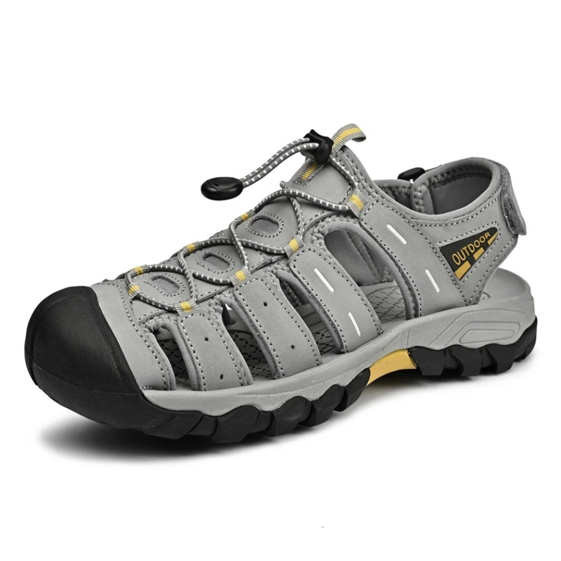 SandalFit Men's Sport Sandals Closed Toe Waterproof Leather