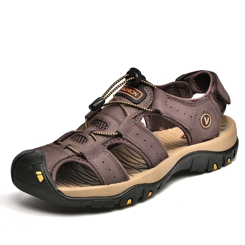 SandalFit Men's Sport Sandals Closed Toe Genuine Leather