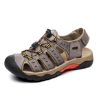 SandalFit Men's Sport Sandals Closed Toe Soft Leather Comfort