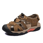 SandalFit Men's Sport Sandals Closed Toe Genuine Leather Big Size